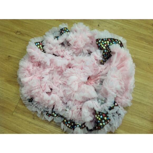 Chic by Tutu Couture Girls Skirt Size 0-12 Months Brown Pink Multi Polka Dot NEW - Picture 3 of 4